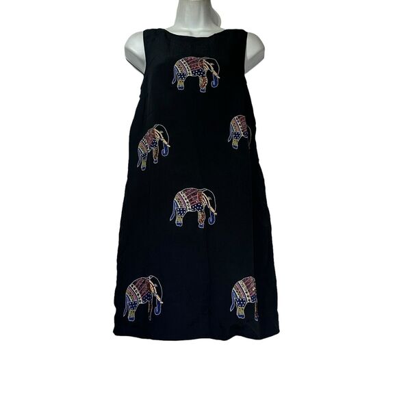 Anthropologie Leifsdottir Embroidered Beaded Elephant Elefanten Dress Size 4 - Picture 1 of 9